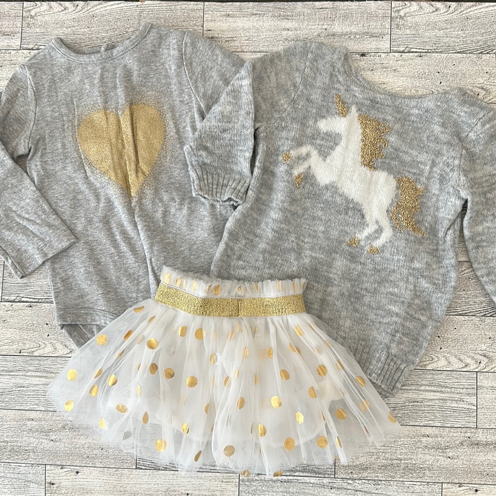 Grey & Gold Unicorn Set